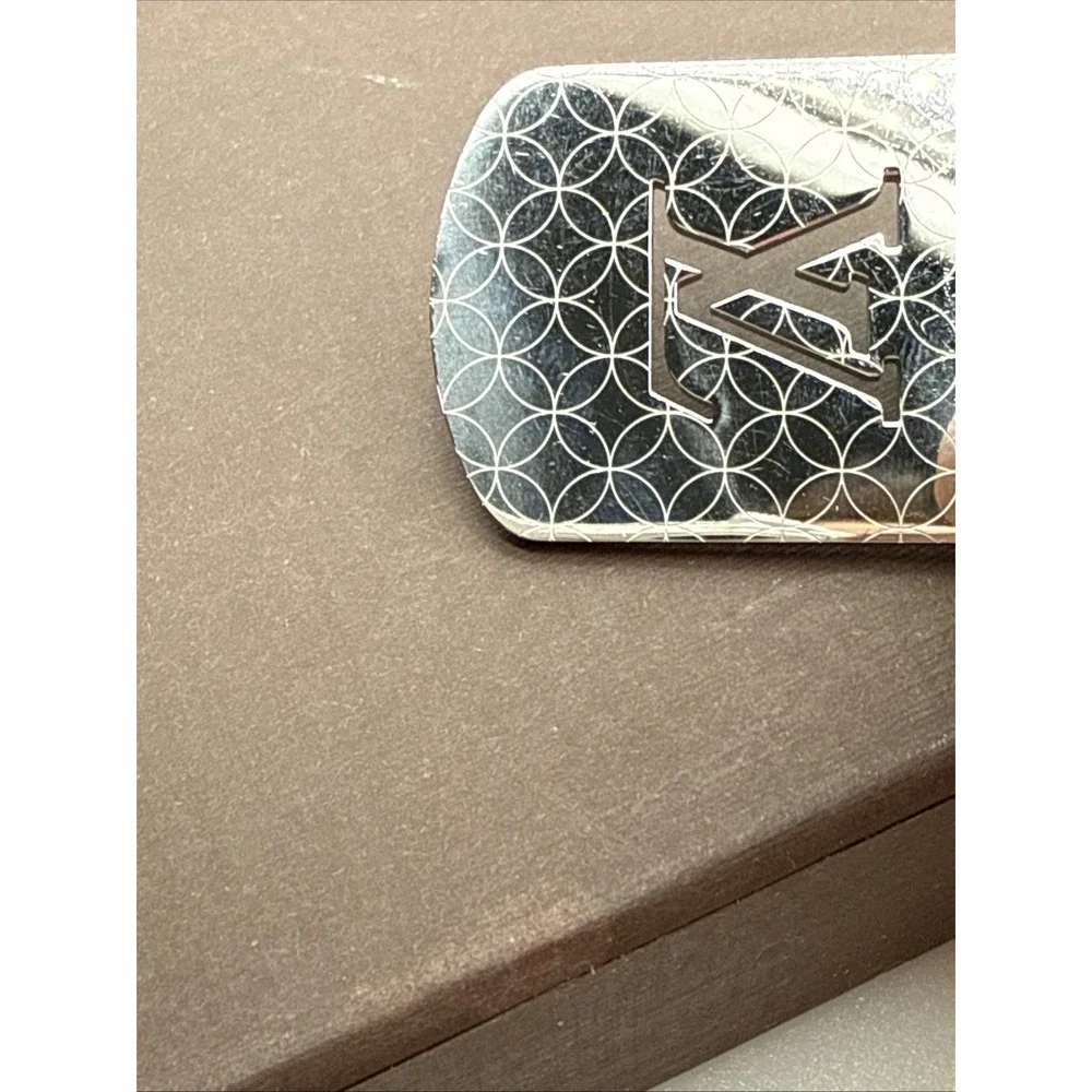 Auth Louis Vuitton LV Champs Elysees PM M65452 Pendant Top Silver Finish Men